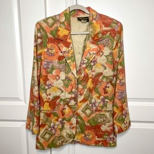 VINTAGE Toni Garment for CC Magic 90's Abstract Blazer Size Small